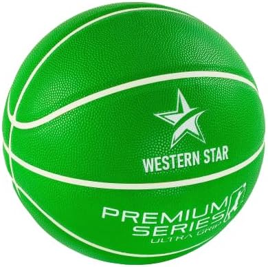 Professional Leather Basketball - Official Weight and Size 29.5 Match Ball - 5 Popular Team Colors - Ultra Grip