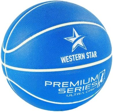 Professional Leather Basketball - Official Weight and Size 29.5 Match Ball - 5 Popular Team Colors - Ultra Grip