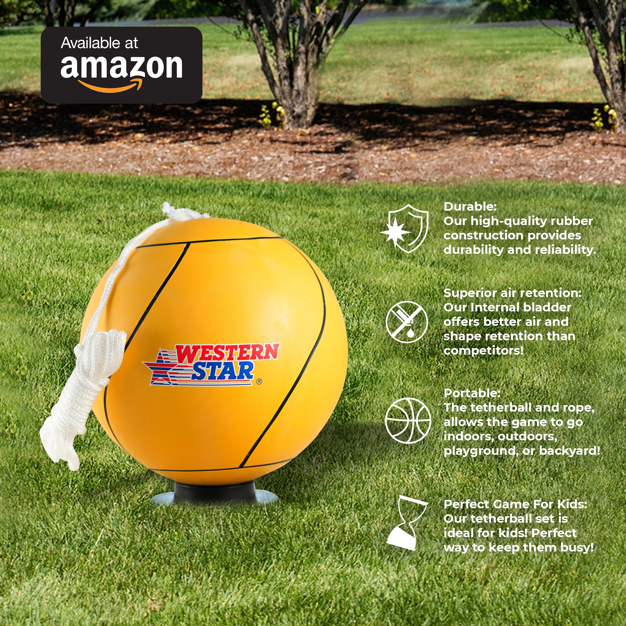 Tetherball Stand - Complete with Rope and Ball - sporting goods